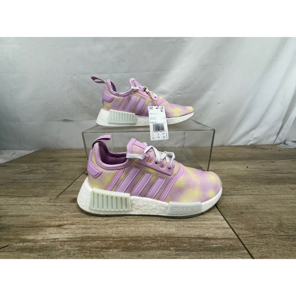 Adidas‎ NMD_R1 J Kids Bliss Lilac Beam Yellow Tie Dye Sneakers HQ6184 Size 3.5Y